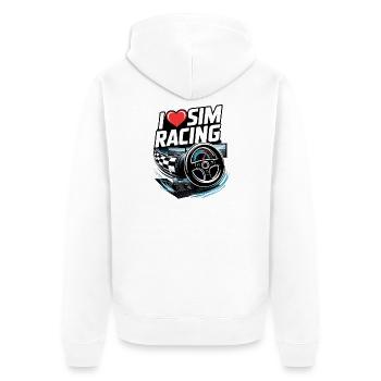 J’adore le sim racing - Veste à capuche bio Premium Unisexe - blanc - Dos - Thijin (182cm)