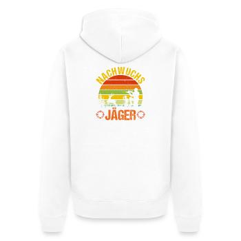 Jagd Ausbildung Jagen Waidmann Jäger - Unisex Premium Bio Zip Hoodie - Weiß - Hinten - Thijin (182cm)