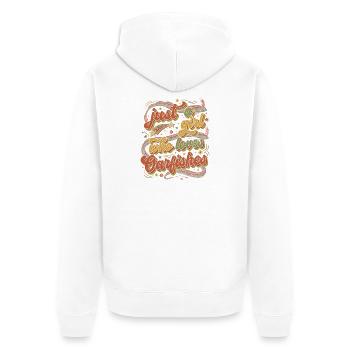 Juste une fille qui adore les choux-fleurs - Veste à capuche bio Premium Unisexe - blanc - Dos - Thijin (182cm)