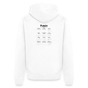 2026 calendrier humour drole - Veste à capuche bio Premium Unisexe - blanc - Dos - Thijin (182cm)
