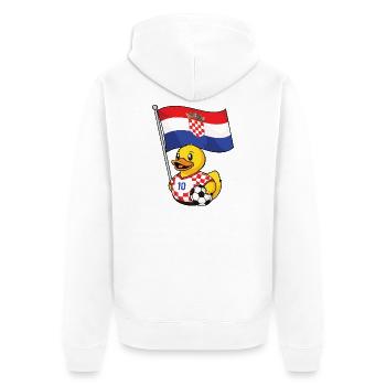 Maillot de supporter de football croate pour les fans fiers - Veste à capuche bio Premium Unisexe - blanc - Dos - Thijin (182cm)