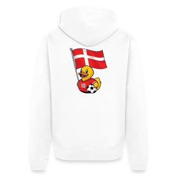 Denmark Football Fan Shirt for Proud Fans - Unisex Premium Organic Zip Hoodie - white - Back - Thijin (182cm)