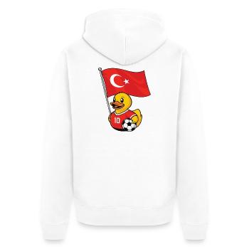 Maillot de fan de football turc pour les fans fiers - Veste à capuche bio Premium Unisexe - blanc - Dos - Thijin (182cm)