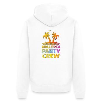 Mallorca Party Crew - Unisex Premium Bio Zip Hoodie - Weiß - Hinten - Thijin (182cm)