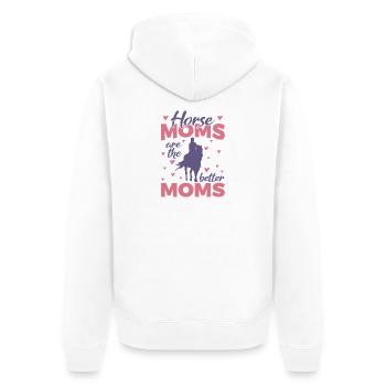 Pferdemutter - Unisex Premium Bio Zip Hoodie - Weiß - Hinten - Thijin (182cm)