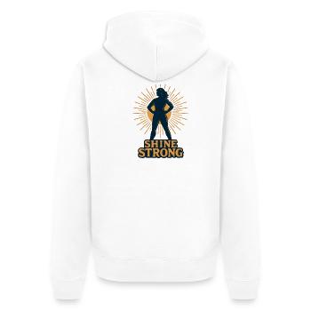 Shine Strong Silhouette Sun Rays - Unisex Premium Organic Zip Hoodie - white - Back - Thijin (182cm)
