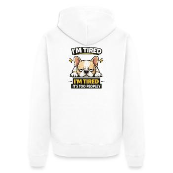 Tee Bulldog fatigué - Veste à capuche bio Premium Unisexe - blanc - Dos - Thijin (182cm)