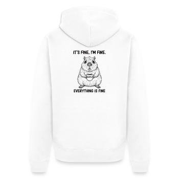 Its Fine Im Fine Coffee Capybara Humor - Unisex Premium Organic Zip Hoodie - white - Back - Thijin (182cm)