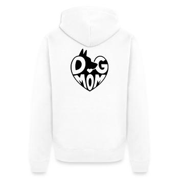 Maman de chien, Cœur de maman de chien - Veste à capuche bio Premium Unisexe - blanc - Dos - Thijin (182cm)