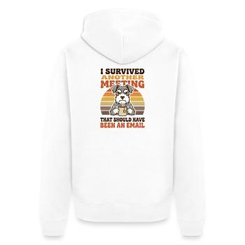 Survivre à une autre réunion aurait dû être par email - Veste à capuche bio Premium Unisexe - blanc - Dos - Thijin (182cm)