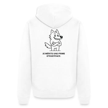 Prime d'existence du loup arrogant - Veste à capuche bio Premium Unisexe - blanc - Dos - Thijin (182cm)
