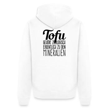 Tofu zoologisch - Unisex Premium Bio Zip Hoodie - Weiß - Hinten - Thijin (182cm)