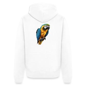 Aras Ara - Unisex Premium Bio Zip Hoodie - Weiß - Hinten - Thijin (182cm)