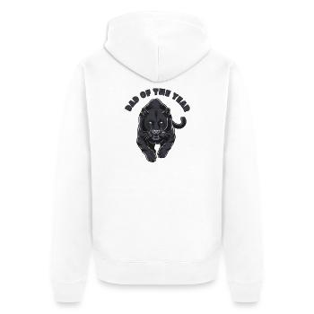 Vater des Jahres - Unisex Premium Bio Zip Hoodie - Weiß - Hinten - Thijin (182cm)
