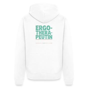 Ergotherapeutin Ergo Praxis Team Ergotherapie - Unisex Premium Bio Zip Hoodie - Weiß - Hinten - Thijin (182cm)