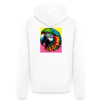 Papagei - Unisex Premium Bio Zip Hoodie - Weiß - Hinten - Thijin (182cm)