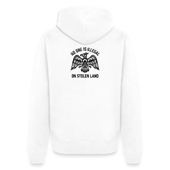 Personne n’est illégal sur des terres volées - Veste à capuche bio Premium Unisexe - blanc - Dos - Thijin (182cm)