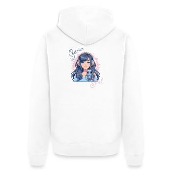 Kawaii Gamer Girl – Motif mignon de streamer d’anime - Veste à capuche bio Premium Unisexe - blanc - Dos - Thijin (182cm)