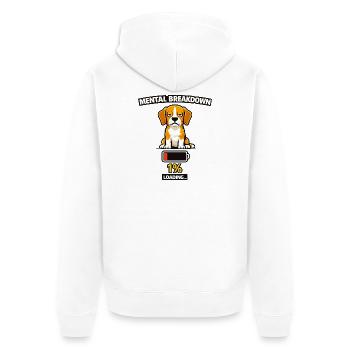 Mentaler Zusammenbruch Beagle Laden - Unisex Premium Bio Zip Hoodie - Weiß - Hinten - Thijin (182cm)
