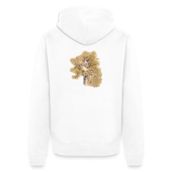 Conifer Natural Tree Art Painting - Unisex Premium Organic Zip Hoodie - white - Back - Thijin (182cm)
