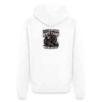 Army Mama I Didn't Raise A Quitter - Unisex Premium Bio Zip Hoodie - Weiß - Hinten - Thijin (182cm)