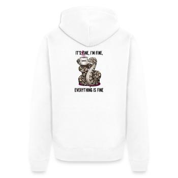 Its Fine In Fine Coffee Snake Humor - Unisex Premium Organic Zip Hoodie - white - Back - Thijin (182cm)