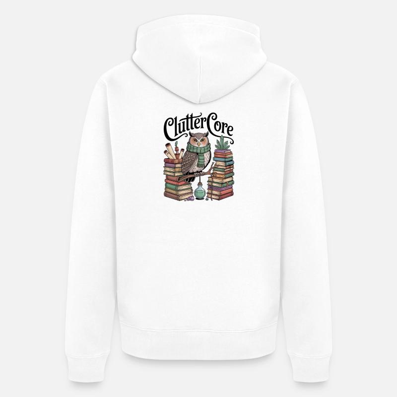 Passionné de Cluttercore - Veste à capuche bio Premium Unisexe - blanc