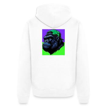gorilla - Unisex Premium Organic Zip Hoodie - white - Back - Thijin (182cm)