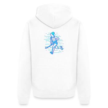 Joueur de hockey - Veste à capuche bio Premium Unisexe - blanc - Dos - Thijin (182cm)