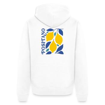 Italy Lemons Positano Amalfi Coast Summer - Unisex Premium Organic Zip Hoodie - white - Back - Thijin (182cm)
