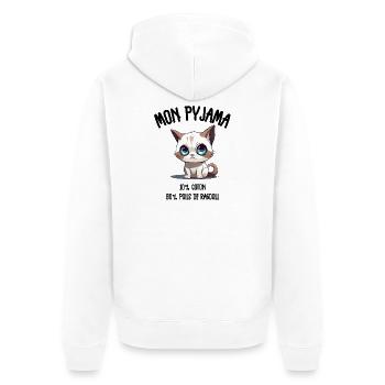 Pyjama Poils de Chat Ragdoll Humour - Veste à capuche bio Premium Unisexe - blanc - Dos - Thijin (182cm)