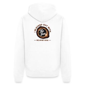 Solar eclipse 2026, August 12 - Unisex Premium Organic Zip Hoodie - white - Back - Thijin (182cm)
