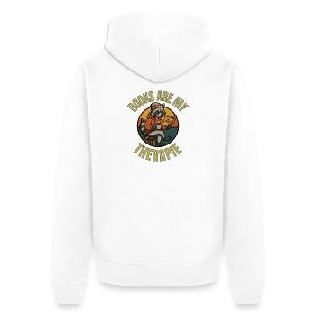 Les livres sont mon t-shirt de thérapie – Lecture drôle de raton laveur - Veste à capuche bio Premium Unisexe - blanc - Dos - Thijin (182cm)