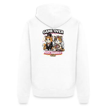 Spiel vorbei Nur verheiratete Katzen - Unisex Premium Bio Zip Hoodie - Weiß - Hinten - Thijin (182cm)
