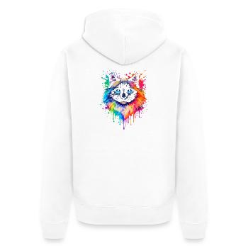 Ragdoll en néon | Art du chat Pop Art - Veste à capuche bio Premium Unisexe - blanc - Dos - Thijin (182cm)