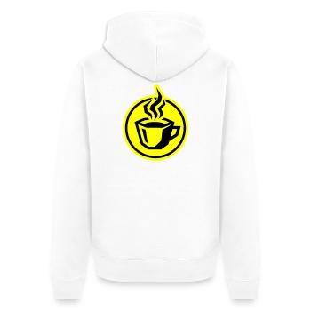 kaffee symbol - Unisex Premium Bio Zip Hoodie - Weiß - Hinten - Thijin (182cm)