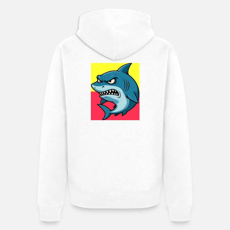 Requin - Veste à capuche bio Premium Unisexe - blanc