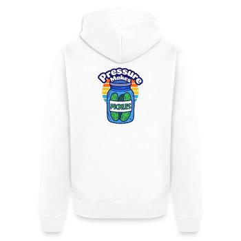 Grüne Gurken unter Glas erzeugen Druck Gurken - Unisex Premium Bio Zip Hoodie - Weiß - Hinten - Thijin (182cm)