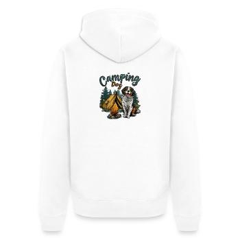 Camping Hund Spruch Camping Dog Camper Geschenk - Unisex Premium Bio Zip Hoodie - Weiß - Hinten - Thijin (182cm)