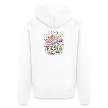Fiesta Squad Sombrero Burst - Unisex Premium Bio Zip Hoodie - Weiß - Hinten - Thijin (182cm)