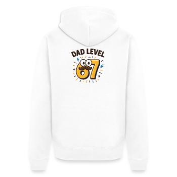 Dad Level 67 Six Seven Meme Vater Papa Humor  - Unisex Premium Bio Zip Hoodie - Weiß - Hinten - Thijin (182cm)