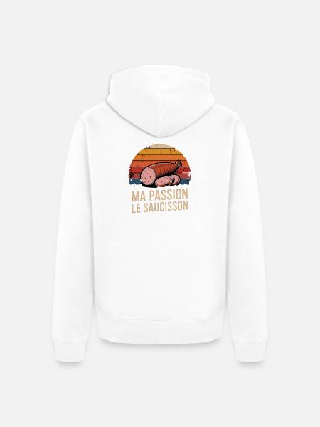  Ma Passion Le Saucisson Französische Wurstliebe - Unisex Premium Bio Zip Hoodie - Weiß