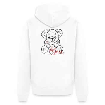 Teddy for you - Unisex Premium Organic Zip Hoodie - white - Back - Thijin (182cm)