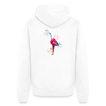 Gymnastin Mit Taktstock Rhythmische Sportgymnastik - Unisex Premium Bio Zip Hoodie - Weiß - Hinten - Thijin (182cm)