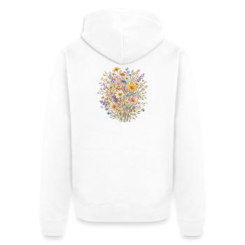 Vintage Blumen-Frauen-Wildblumen-Gartengarten - Unisex Premium Bio Zip Hoodie - Weiß - Hinten - Thijin (182cm)