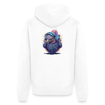 DJ avec un casque - Veste à capuche bio Premium Unisexe - blanc - Dos - Thijin (182cm)