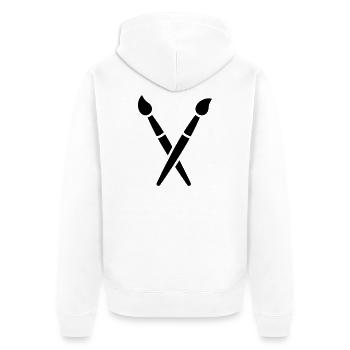 Brush, Painting, Art Symbol - Unisex Premium Organic Zip Hoodie - white - Back - Thijin (182cm)