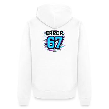 Idée de cadeau Error 67 Six Seven Glitch Cyber Meme - Veste à capuche bio Premium Unisexe - blanc - Dos - Thijin (182cm)