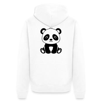 Süßes Panda-Baby – Schwarz und Weiß - Unisex Premium Bio Zip Hoodie - Weiß - Hinten - Thijin (182cm)