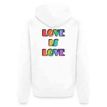 Liebe ist Liebe Regenbogen - Unisex Premium Bio Zip Hoodie - Weiß - Hinten - Thijin (182cm)